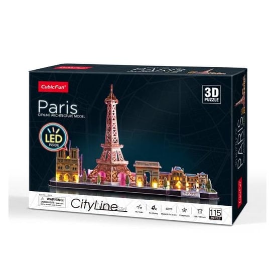 Puzzle 3D City Line LED Paryż DANTE (306-L525H) Cubic Fun