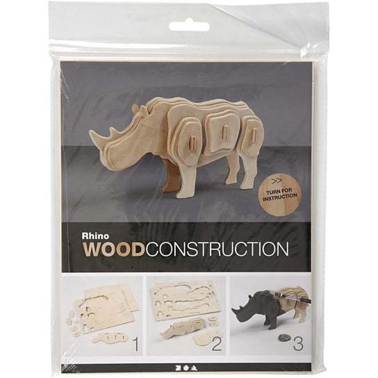 Puzzle 3D, drewniane, nosorożec Creativ Company