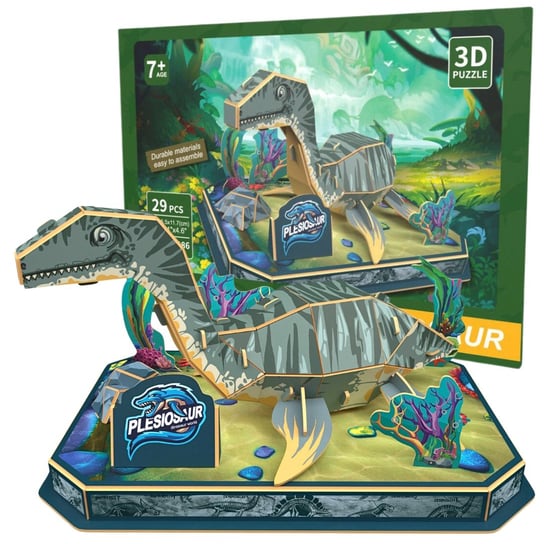 Puzzle 3D Edukacyjne Plesiosaur Pradawny Świat Premium Dzieci Dorośli 29el. Funny