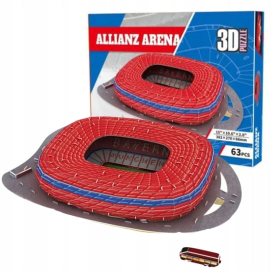 PUZZLE 3D STADION PIŁKARSKI FC Bayern Monachium Allianz Arena DUŻY 63el. Inna marka