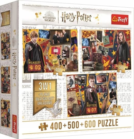 Puzzle 3w1 Harry Potter: Ron, Hermiona, Harry 91826 1500 ELEMENTÓW! TREFL Trefl