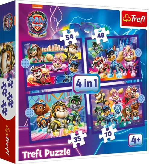 Puzzle, 4w1, Bohaterowie na ratunek, 35-48-54-70 el. PSI PATROL Trefl