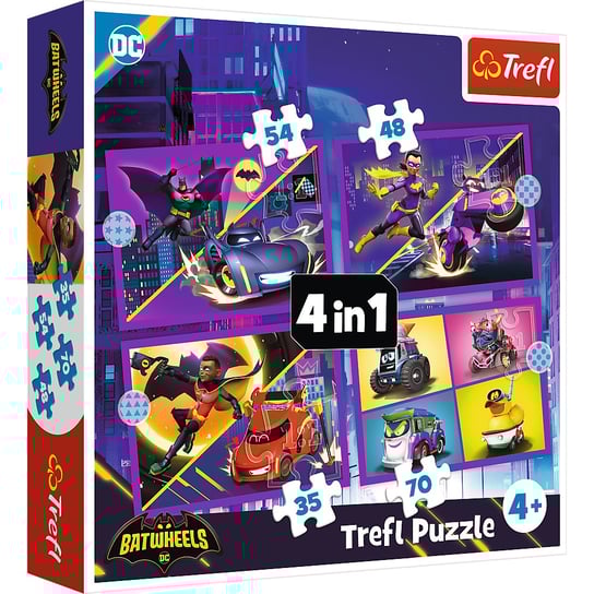 Puzzle, 4w1, Poznaj Batwheels, 35-48-54-70 el. Trefl