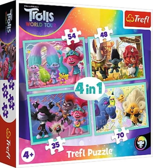 Puzzle 4w1, Trasa Koncertowa Troli, 35, 48, 54, 70 el. Trefl