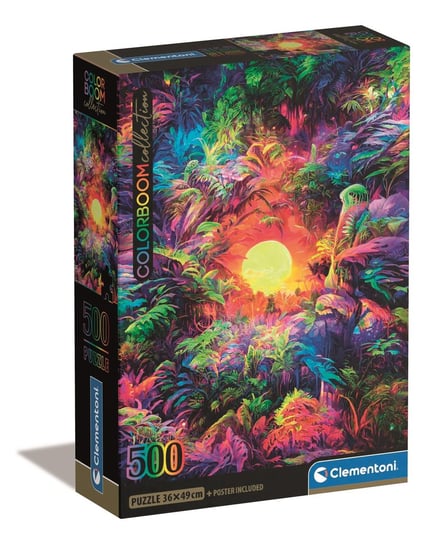 PUZZLE 500 EL COMPACT Psychedelic Jungle Sunrise Clementoni