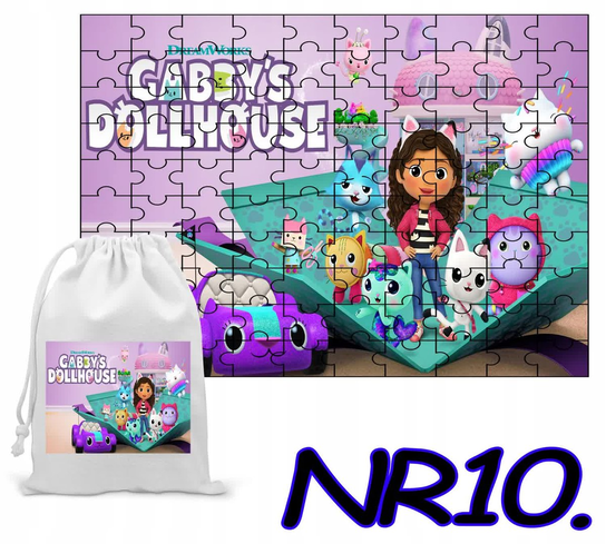 Puzzle 70 El. Układanka Prezent Koci Domek Gabi + Woreczek Z Nadrukiem ...