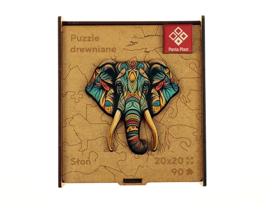 puzzle 90 drewniane a4 słoń Panta Plast