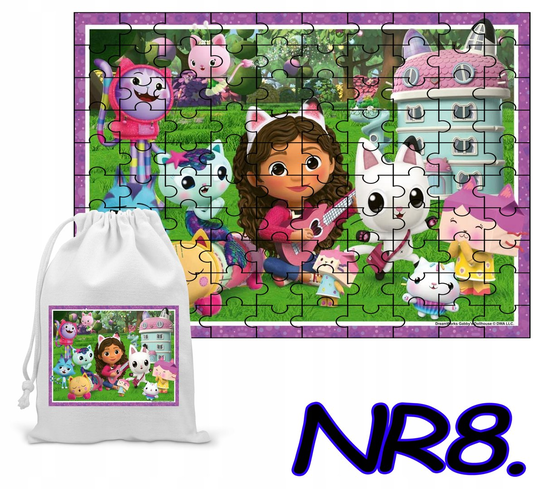 PUZZLE 96 EL. UKŁADANKA PREZENT KOCI DOMEK GABI + WORECZEK Z NADRUKIEM ...