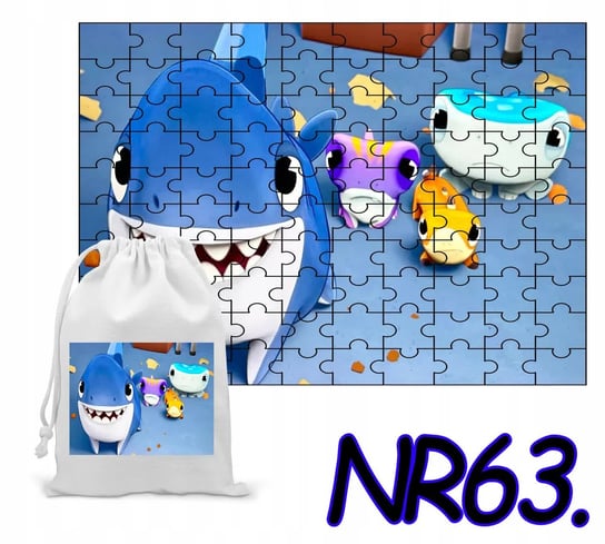 Puzzle 96 El. Układanka Prezent Rekin Reksin Bajka + Woreczek Z ...