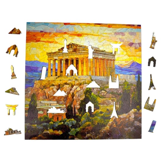 Puzzle Akropol Mruu&Pruu 25 x 25 cm 150 elementów Układanka drewniana Mruu&Pruu
