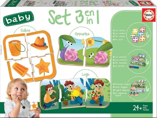 Puzzle Baby 3w1, gra edukacyjna, Educa Educa