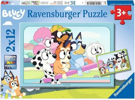 Puzzle Bluey 2x12 elementów dla dzieci 3+ od renomowanego producenta gwarancja jakości szybka wysyłka Ravensburger