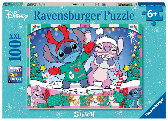 Puzzle dla dzieci 2D, Disney Stitch Święta, 100 elementów ...