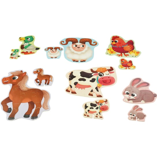 Puzzle dla dzieci 6w1 Zwierzęta z farmy na wsi box układanka w pudełku KinderSafe