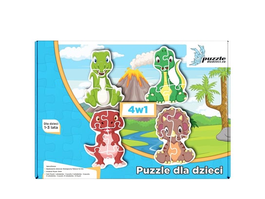 Puzzle dla dzieci Dinozaury i Smoki 02 Progresywne, 18 el. Papillon
