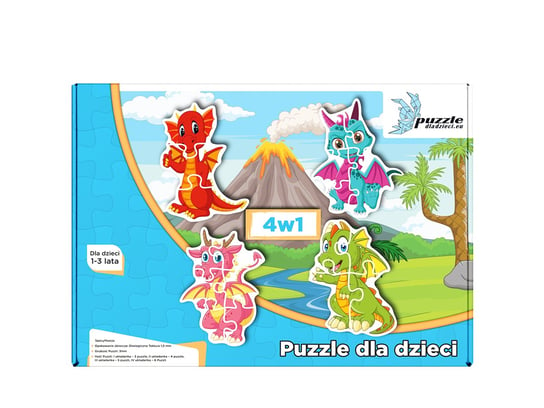 Puzzle dla dzieci Dinozaury i Smoki 04 Progresywne, 18 el. Papillon
