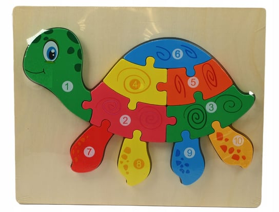 PUZZLE DLA DZIECI DREWNIANA UKŁADANKA EDUKACYJNA 10 ELEMENTÓW RÓŻNE WZORY Midex