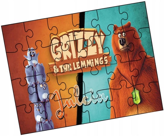 Puzzle Dla Dzieci+Imię Grizzly I Lemingi 24El Y5 WyczarujPrezent