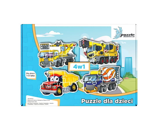 Puzzle dla dzieci Samochody i Pojazdy 01 Progresywne, 18 el. Papillon