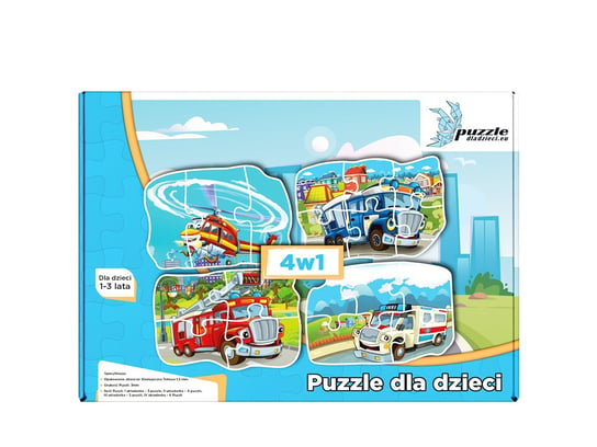 Puzzle dla dzieci Samochody i Pojazdy 03 Progresywne, 18 el. Papillon