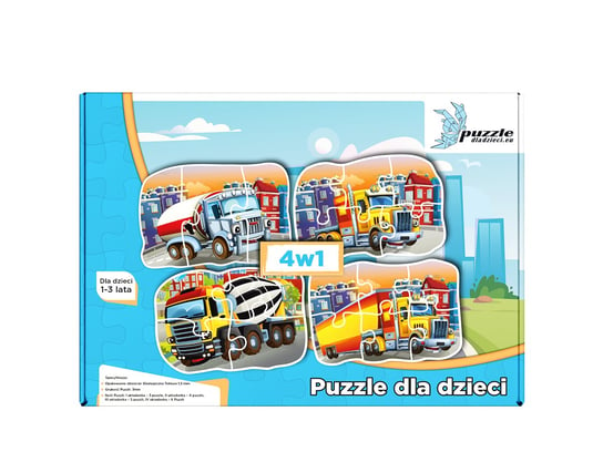 Puzzle dla dzieci Samochody i Pojazdy 04 Progresywne, 18 el. Papillon