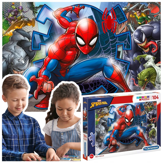 Puzzle dla dzieci spiderman marvel superbohater 104 elementy Clementoni ...