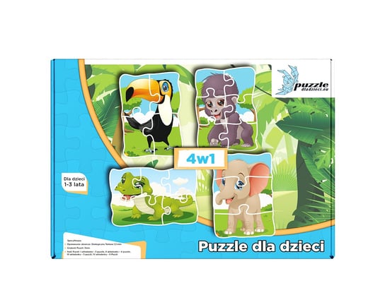 Puzzle dla dzieci Zwierzątka Dzikie 02 Progresywne, 18 el. Papillon