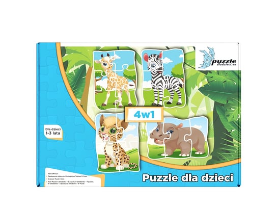 Puzzle dla dzieci Zwierzątka Dzikie 03 Progresywne, 18 el. Papillon
