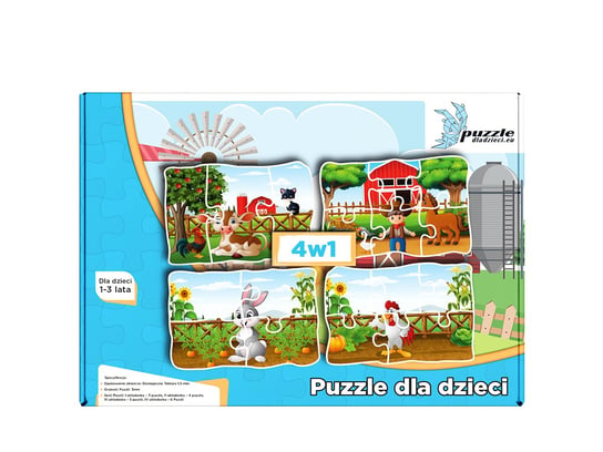 Puzzle dla dzieci Zwierzątka Farma 02 Progresywne, 18 el. Papillon