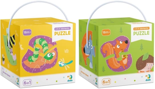 Puzzle, Dodo,  Duo zestaw 3, Zwierzęta domowe/Owady, 18 el. Dodo