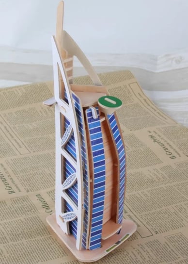 Puzzle Drewniane 3D Bez Sklejania Dubai Burdż Al-Arab myHomelife