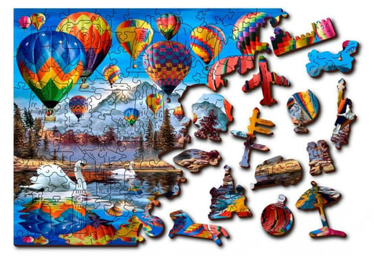 Puzzle drewniane 3D Podróż balonem Peaceful Travelling M (GXP-785030) Wooden.City