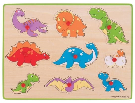 Puzzle drewniane Dinozaury z uchwytami BJ257 Bigjigs Toys Bigjigs