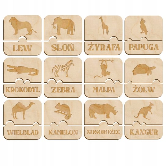 Puzzle Drewniane Dla Dzieci Grawer Zwierzęta Z2 Propaganda