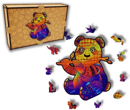 Puzzle Drewniane dla dzieci i dorosłych Panda w pudełku drewnianym HOME DRUK