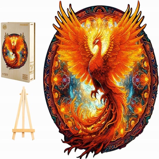 PUZZLE DREWNIANE DUŻE 300 ELEMENTÓW FENIX MANDALA W DREWNIANYM PUDEŁKU Pasjo24