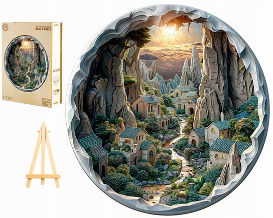 PUZZLE DREWNIANE DUŻE 300 ELEMENTÓW W DREWNIANYM PUDEŁKU GÓRKSKI PEJZAŻ 3D Pasjo24