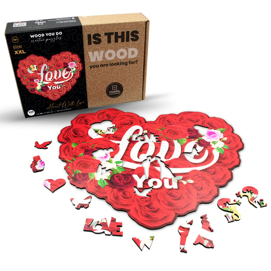 Puzzle Drewniane Duże Serce 140 Elementów Love Xl Wood You Do