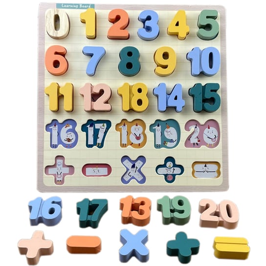Puzzle Drewniane Edukacyjne Matematyka Liczby Cyfry Zkb-2053 Inna marka