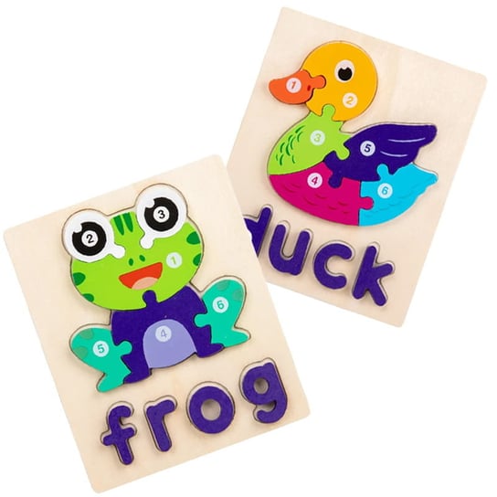 Puzzle drewniane - Kaczka i Żaba - Duck &  Frog HABARRI