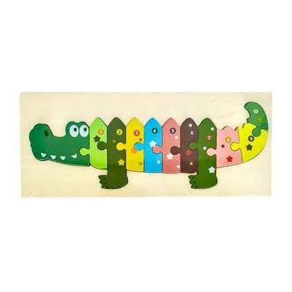 Puzzle drewniane kids z cyframi Krokodyl MCD