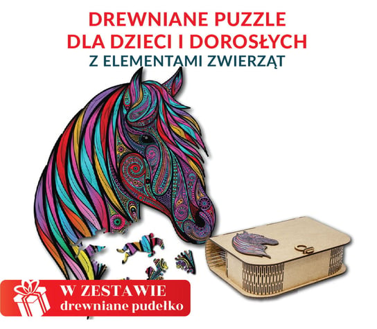 Puzzle Drewniane KOŃ XXL Prezent upominek Inna marka