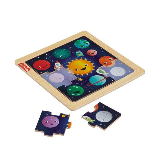 Puzzle drewniane, kosmos Fisher Price