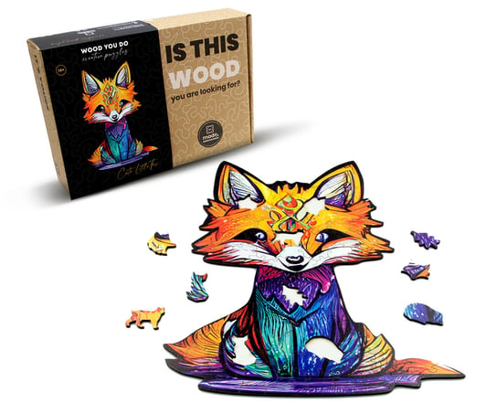 Puzzle Drewniane Lis Cute Little Fox 140 Elementów A4 Wood You Do