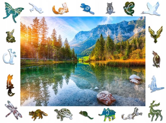 Puzzle Drewniane Premium 3D Dla Dorosłych Jezioro Hintersee Krajobraz Duże Adawoo - Idealne Na Prezent Na Święta, Urodziny, Imieniny, Walentynki Adawoo
