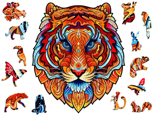 Puzzle Drewniane Premium 3D Układanka Dla Dorosłych Tygrys L Zwierzęta Adawoo - Idealne Na Prezent Na Święta, Urodziny, Imieniny, Walentynki Adawoo