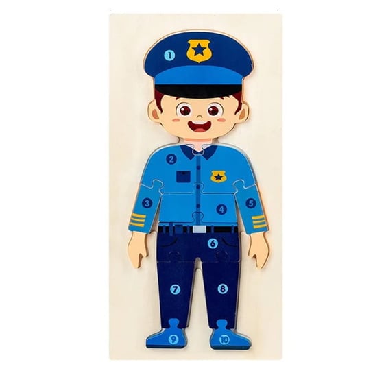 Puzzle drewniane - Zawody - Policjant HABARRI