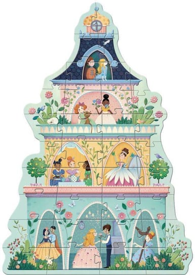 Puzzle kartonowe gigant Wieża księżniczek 36 el Djeco Djeco