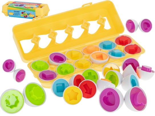 PUZZLE KLOCKI jajka Montessori | kształty | kolory | wytłaczanka ikonka