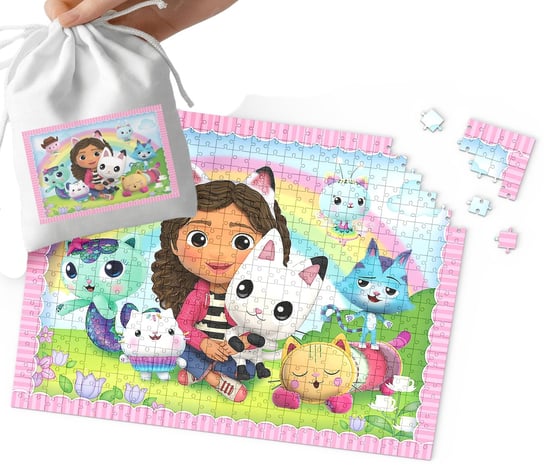 Puzzle - Koci Domek Gabi Wzory Z Bajek Dla Dzieci 252El + Woreczek WORLD CASE